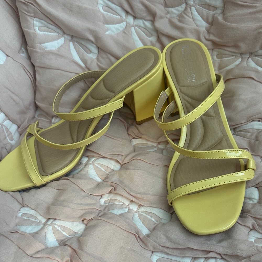 CL by Laundry Yellow Strappy Heels - Picture 5 of 5